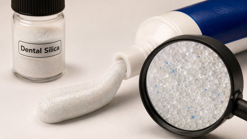 Two silica routes in dentifrice: how abrasive and thickener grades interact, the trade-off between RDA, viscosity build and paste stability, and why parallel dual-route testing shortens development.