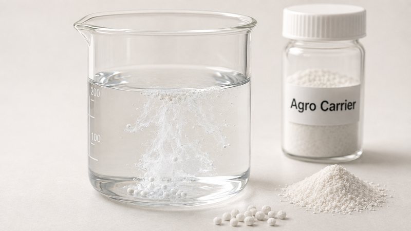 Agrochemical carrier selection across wettable powder, water-dispersible granule and suspension concentrate: balancing liquid absorption, granule disintegration and suspension rheology.